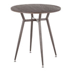Industrial Round Dinette Table with Durable Metal Legs - White or Dark Brown