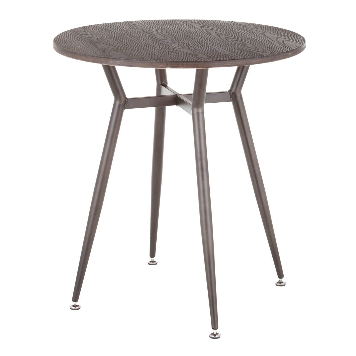 Industrial Round Dinette Table with Durable Metal Legs - White or Dark Brown