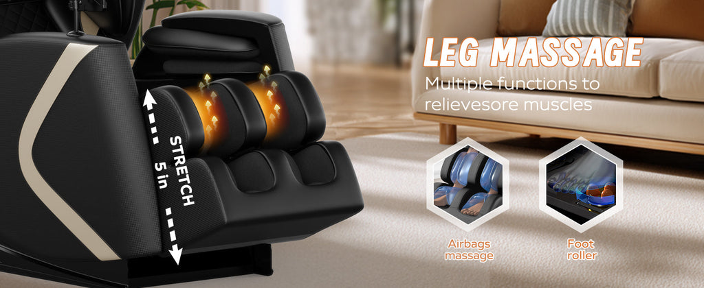 Massage Chair Recliner with Zero Gravity and Full Body Air Pressure - Black