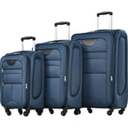 Softside Expandable 3 Piece Luggage Set with Spinner Wheels - Dark Blue