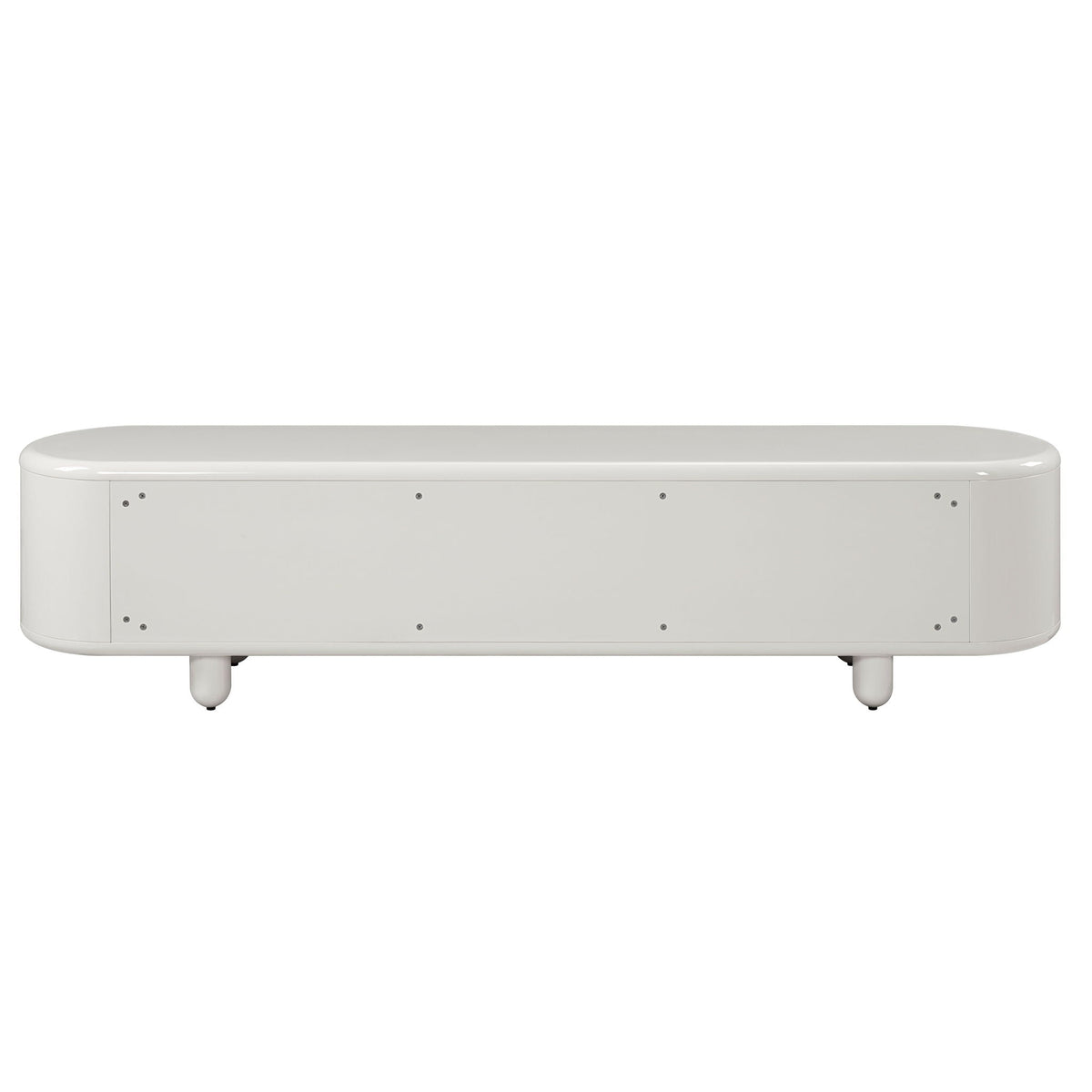 Gloss White TV Stand with Self-Closing Drawers - 94" Wide