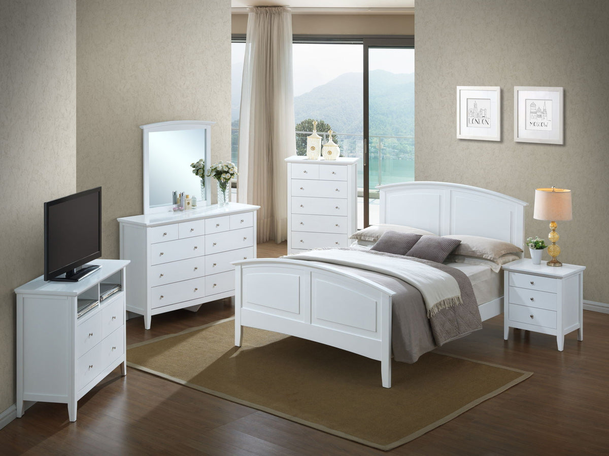 Elegant Panel Bed with Real Wood Veneers - Multiple Colors