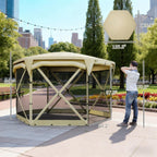 11 x 11ft Pop Up Tent Canopy with Removable Roof Cover - Beige