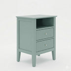 Fluted Nightstand with 2 Drawers and Soft-Close Slides - Multiple Colors