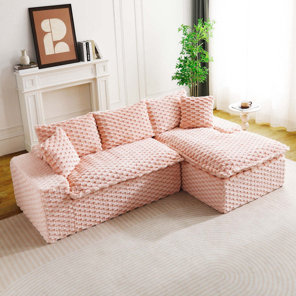Convertible Modular Sectional Sofa with Twin Seat and Chaise - Multiple Colors