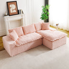 Convertible Modular Sectional Sofa with Twin Seat and Chaise - Multiple Colors