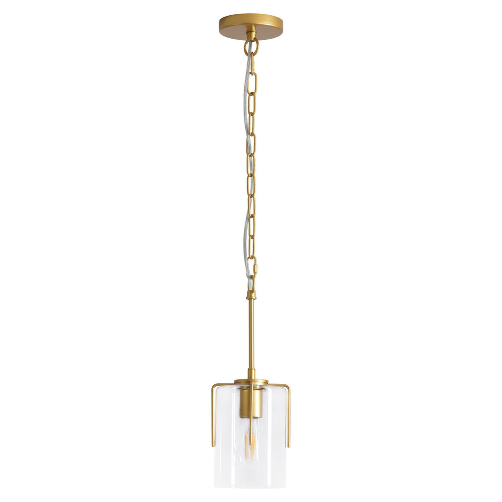 Adjustable Pendant Lighting with Clear Glass Shade - Black or Gold