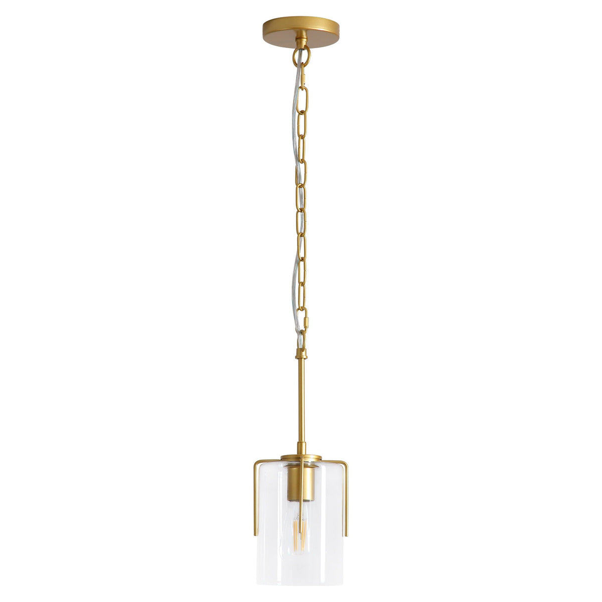 Adjustable Pendant Lighting with Clear Glass Shade - Black or Gold