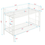 Twin Over Twin Metal Bunk Bed with Trundle - Black