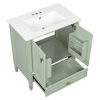Freestanding Vanity with Drawer & Soft Close Doors - Green or White