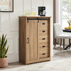 5 Drawers Dresser with Sliding Barn Door