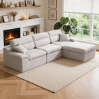 Corner Chaise Sofa with High Backrest - 2 Piece Living Room Set