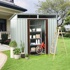 Outdoor Storage Shed with Galvanized Steel Construction - Gray or White