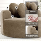 Round Sofa Bed with Memory Foam Sectional Couch