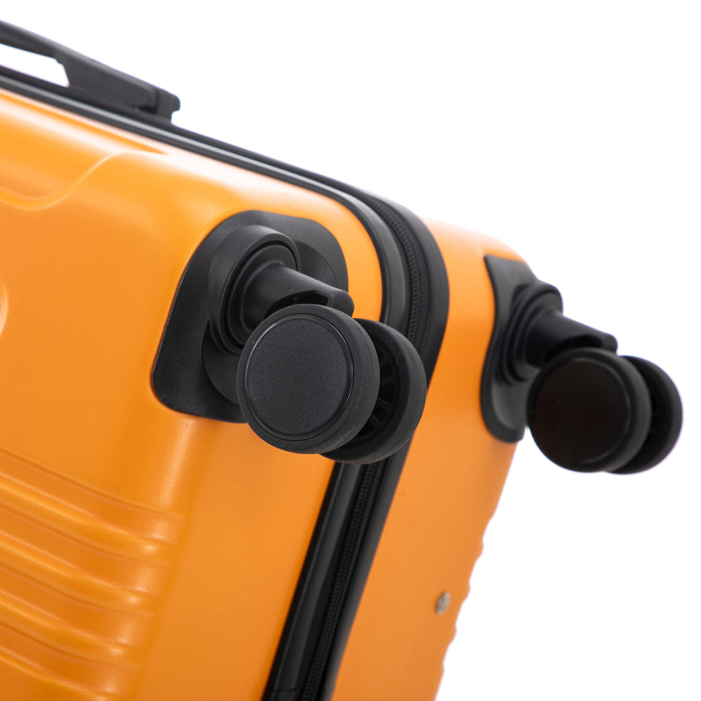 3-Piece ABS Spinner Wheel Luggage Set with TSA Lock - Black and Orange