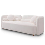 Luxury Modern Couch, 3 Seater Sofa with Throw Pillows - White