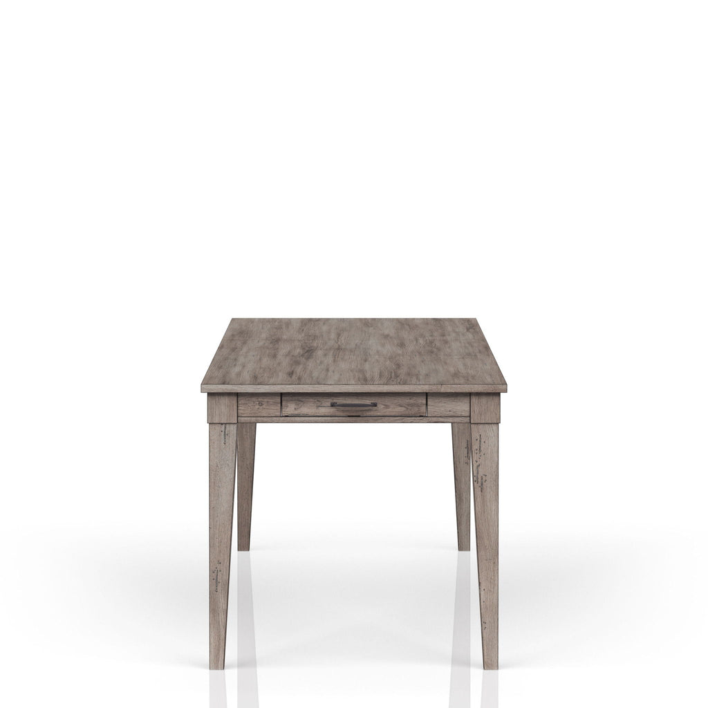 Rustic Dining Table with 2 Storage Drawers and Leaf - Gray