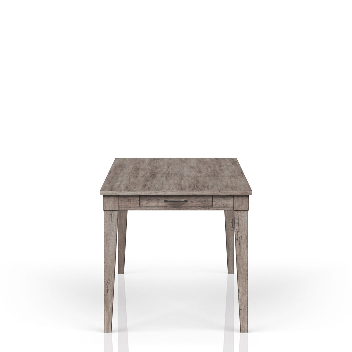 Rustic Dining Table with 2 Storage Drawers and Leaf - Gray