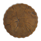 Tree Stump Style Side Table with Weather-Resistant Construction - Natural Wood Look