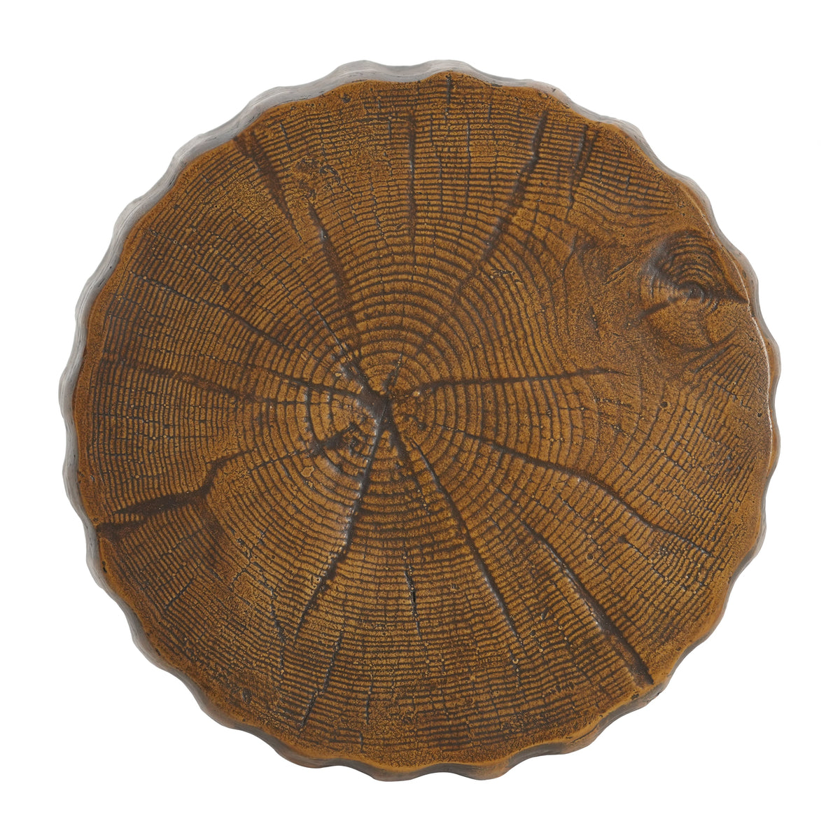 Tree Stump Style Side Table with Weather-Resistant Construction - Natural Wood Look