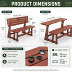 2-in-1 Convertible Bench Picnic Table