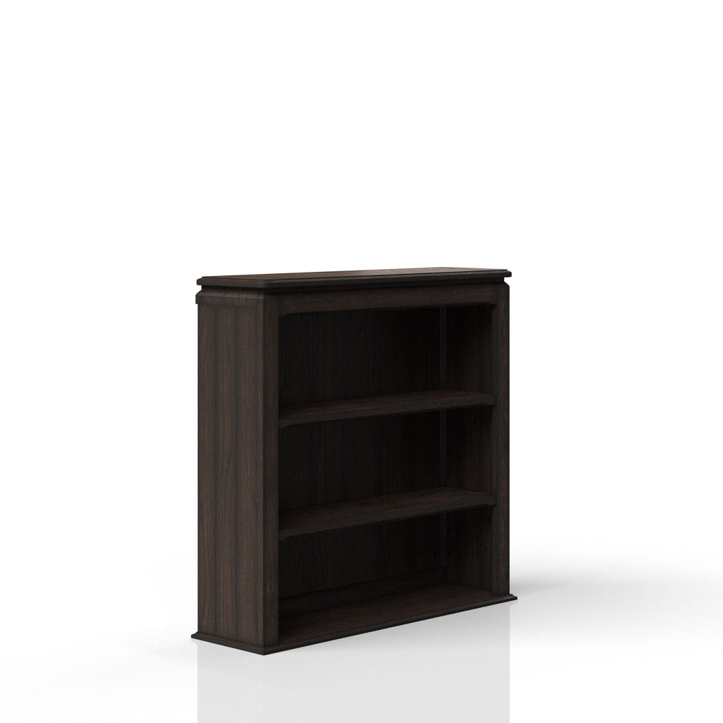 Chocolate 2 Shelf Bookcase Hutch with Solid Wood Construction - Chocolate