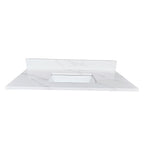 37-Inch Quartz Bathroom Vanity Top with Undermount Single Bowl - White
