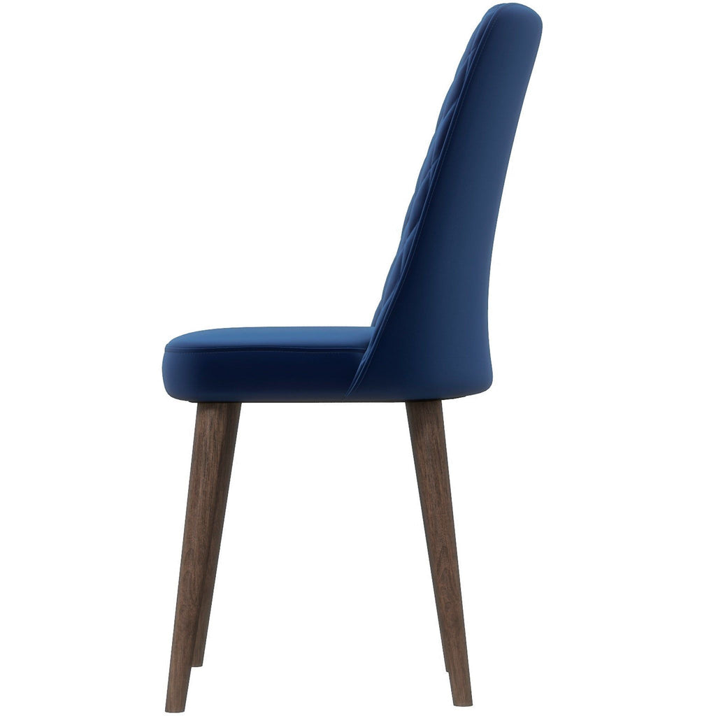 Mid-Century Modern Dining Chair Set of 2 with Upholstered Seat - Multiple Colors