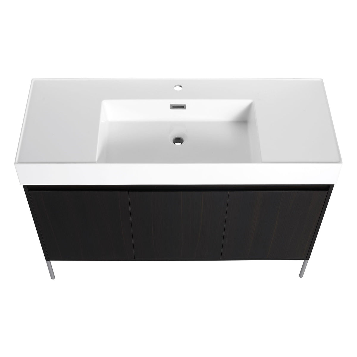 Freestanding Bathroom Vanity With Resin Sink And Storage Cabinet