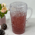 Unbreakable Plastic Water Pitcher with Lid and Spout - White