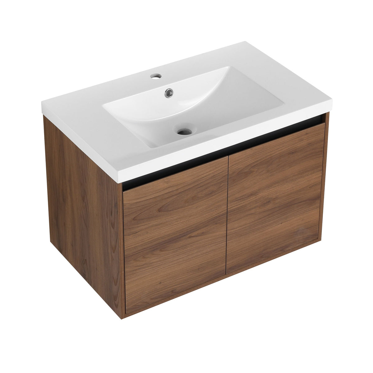 Bathroom Vanity Set with Resin Countertop Sink - Dark Brown