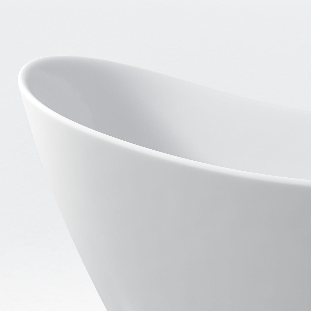 Freestanding Tub with Overflow and Ergonomic Design – White