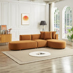 Light Brown Sectional Sofa with Plush Cloud Comfort - Left or Right Facing