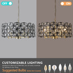 Geometric Crystal Pendant Chandelier with K9 Crystal - Black Gold