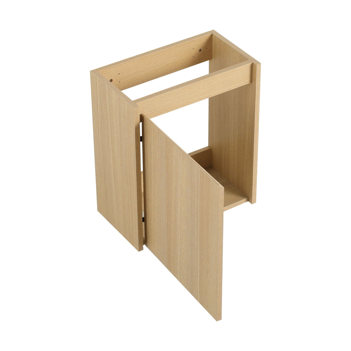 Modern Bathroom Vanity with Ceramic Basin and Storage Cabinet - Light Brown, Black, or White
