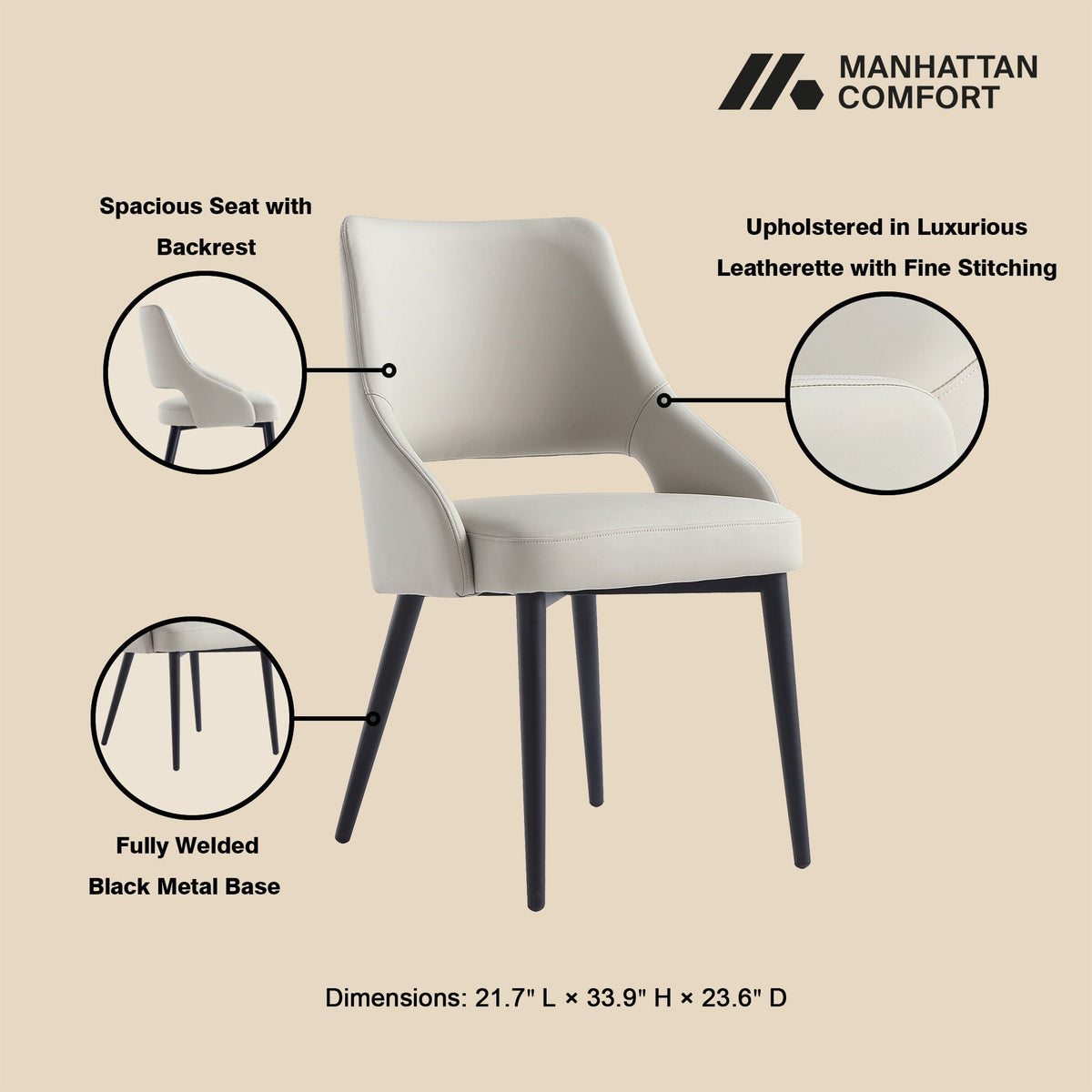 Tremont Dining Chair with Steel Frame - Multiple Colors