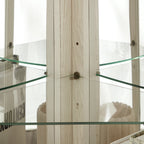Lighted Corner Curio Cabinet with Adjustable Shelves - Tempered Glass