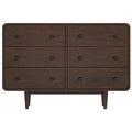 Mid-Century Modern Dresser with Solid Wood Construction - Brown