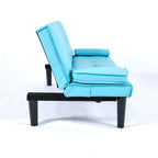 Foldable Sofa Bed with Cup Holder and Solid Wood Frame - Multiple Colors