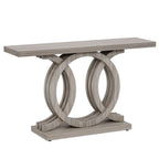 Console Table with Geometric Base for Living Room - Gray