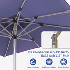 Rectangle Patio Umbrella with Crank Lift and Tilt Function - Navy Blue, Beige, Grey