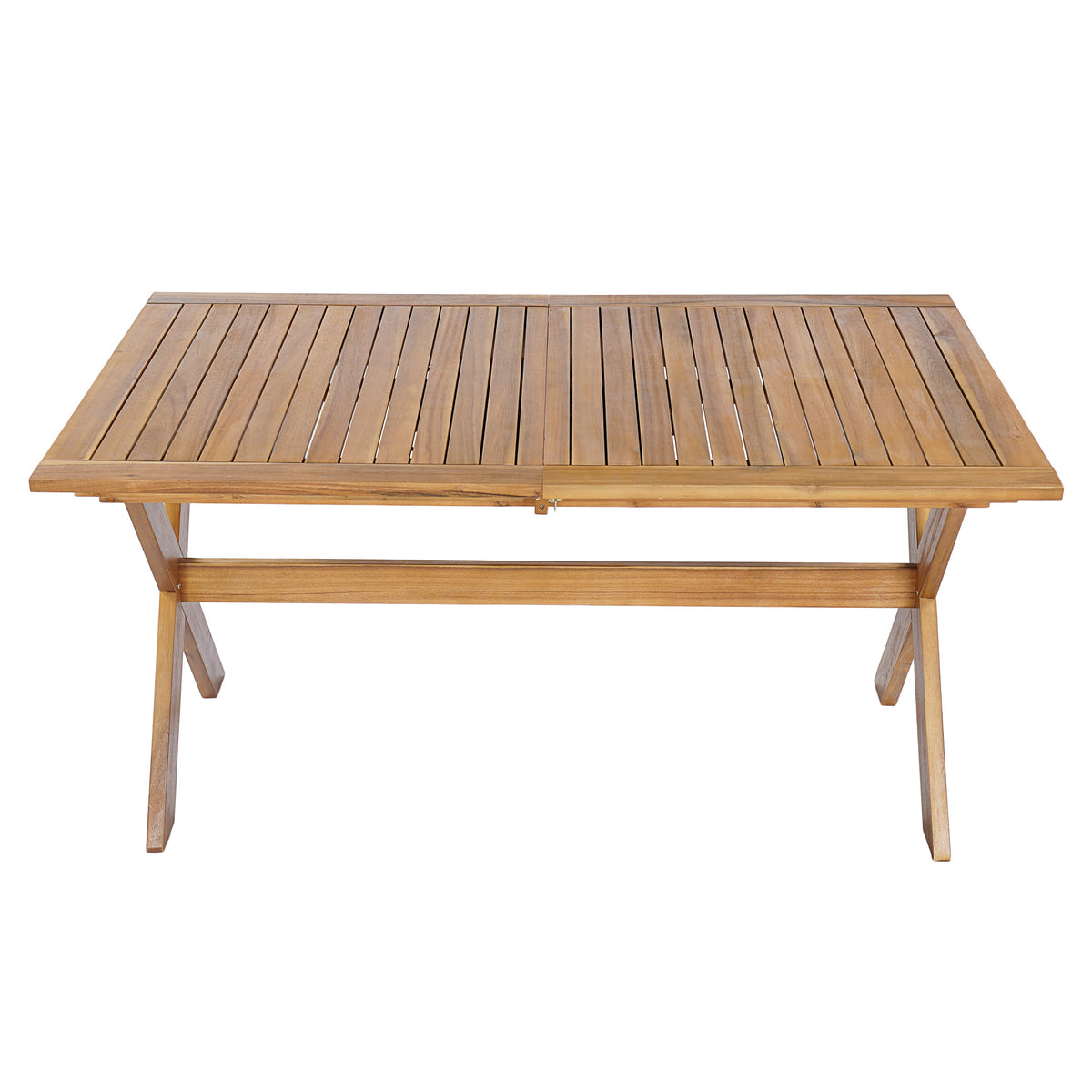 Acacia Wood Outdoor Dining Set 7-Piece with Large Table and 6 Chairs - Teak or Beige