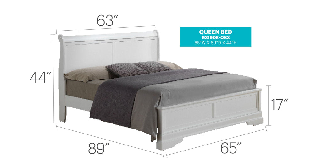 Sleigh Bed with Low Footboard - Real Wood Veneers, Multiple Colors