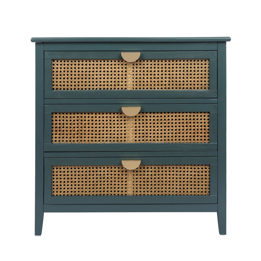 3 Drawer Cabinet, Natural Rattan