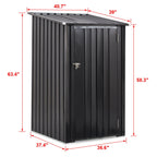 Outdoor Steel Storage Shed with Lockable Door - Black