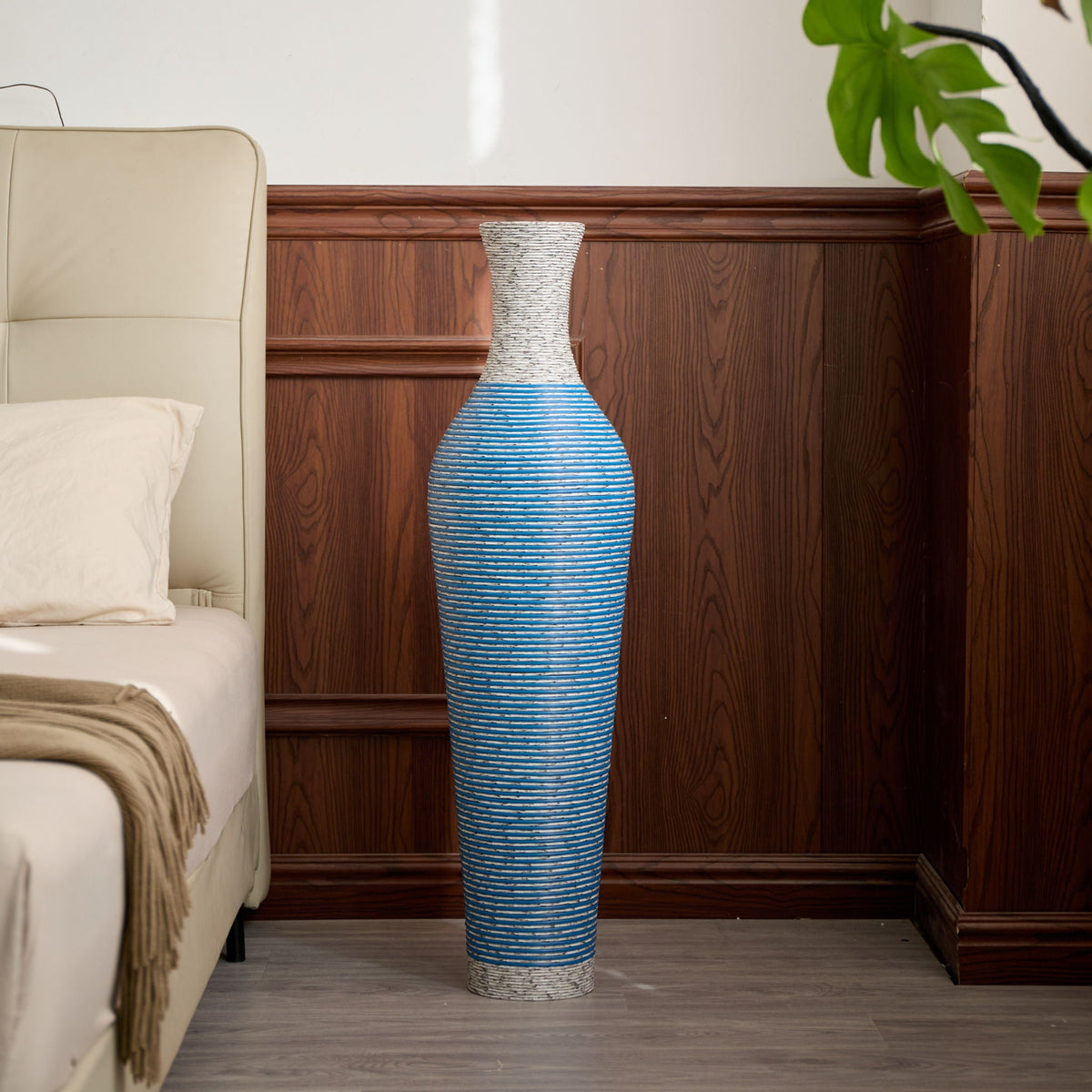 Classic And Neat Floor Vase with High Independent Stand - Multiple Colors