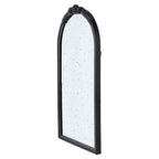 Hand Carved Rose Antique Arched Mirror Frame with Intricate Carvings - Black or Light Brown