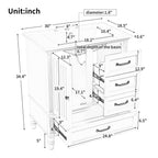 30" Bathroom Vanity with Sink and Soft-Close Drawers - White or Black