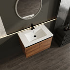 Bathroom Vanity Set with Resin Countertop Sink - Dark Brown