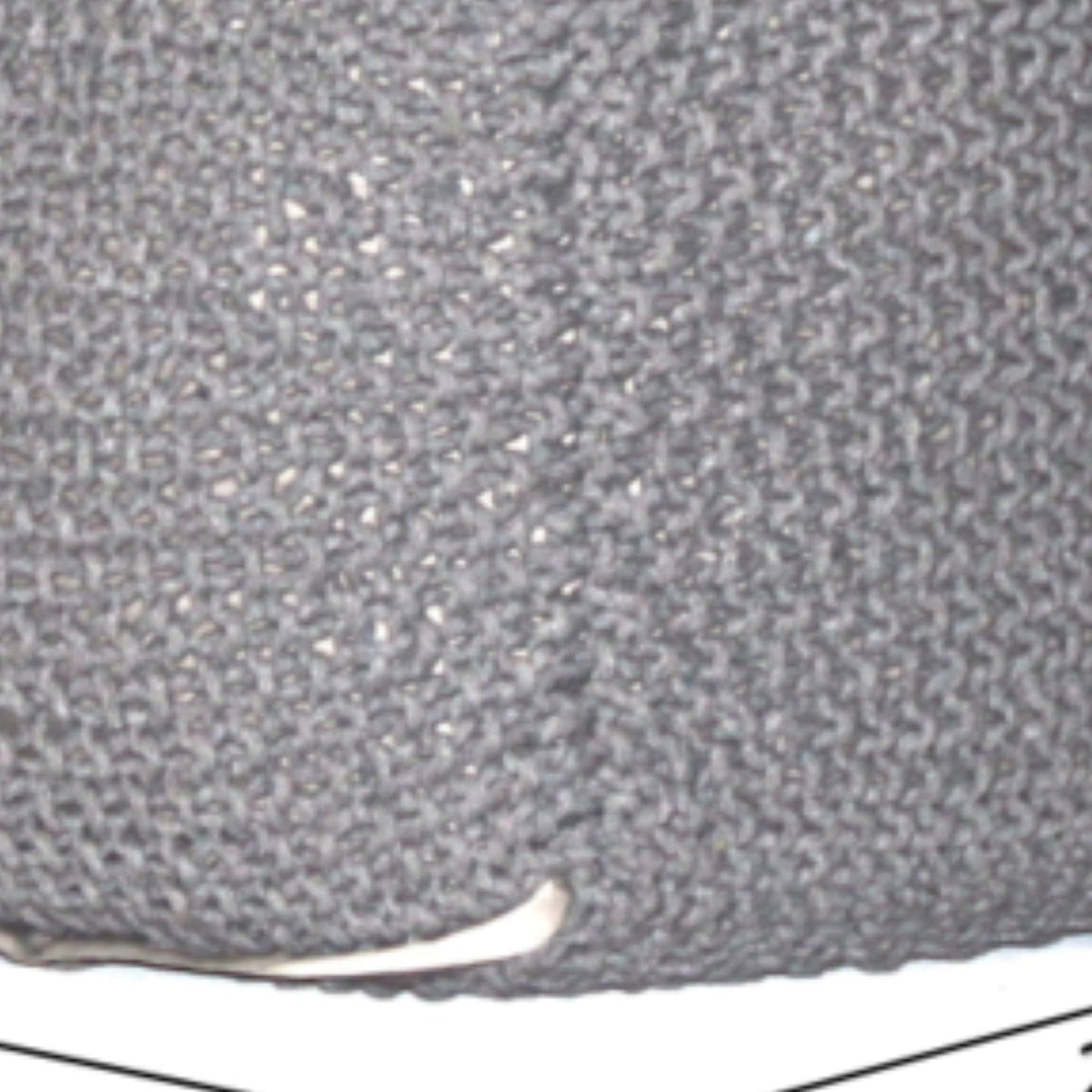 Cable Knitted Accent Pouf with Semi Rounded Design - Beige, Dark Brown, Dark Gray